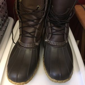LL Bean Bean Boots Shearling Lined 10 inch brown
